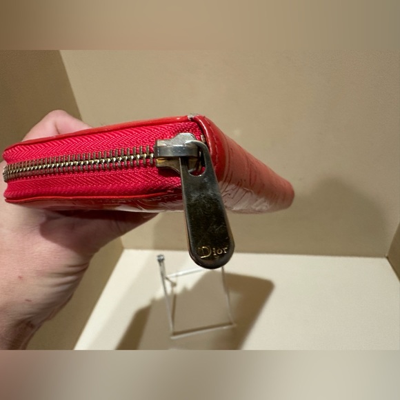 Dior Trotter Patent Orange Long Zip Wallet - Picture 9 of 10